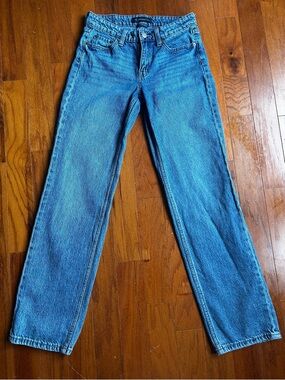 Aeropostale Women's Straight Leg Jeans in Classic Blue Wash